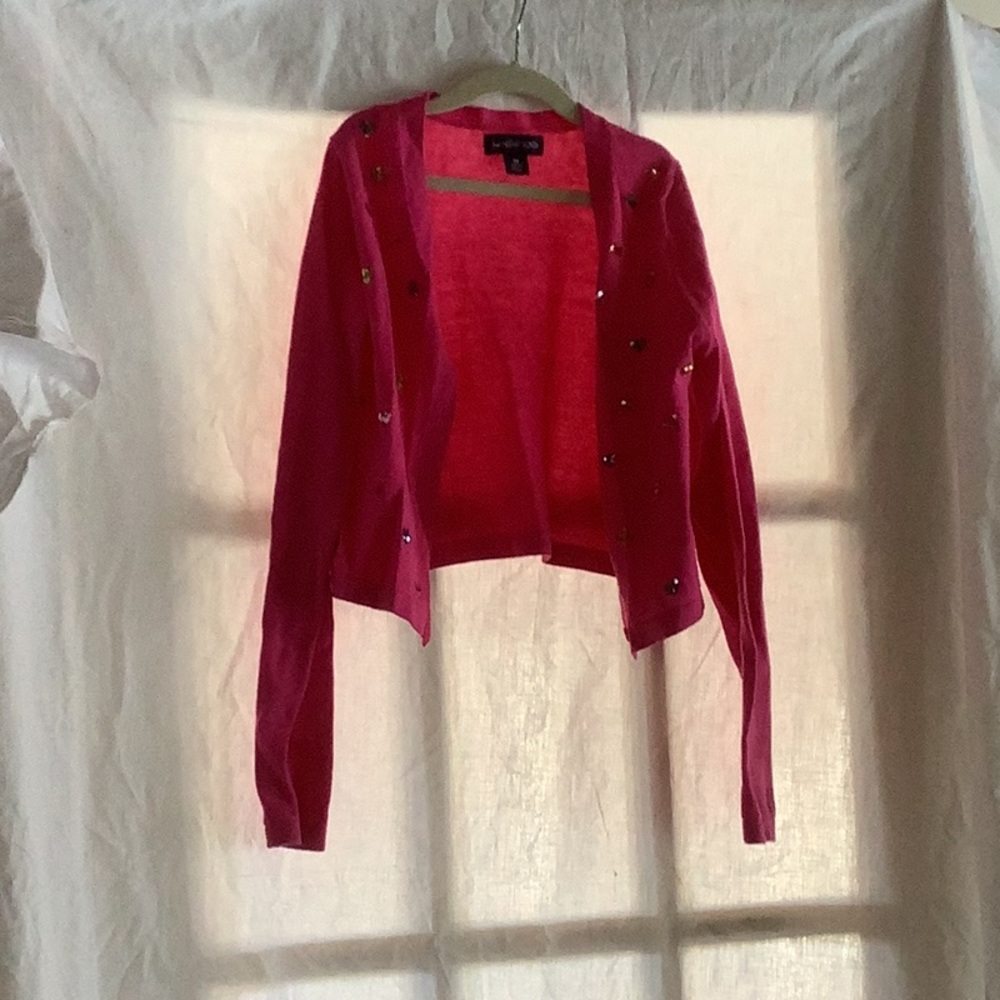 Pink Lands’ End short and tiny dress cover-up